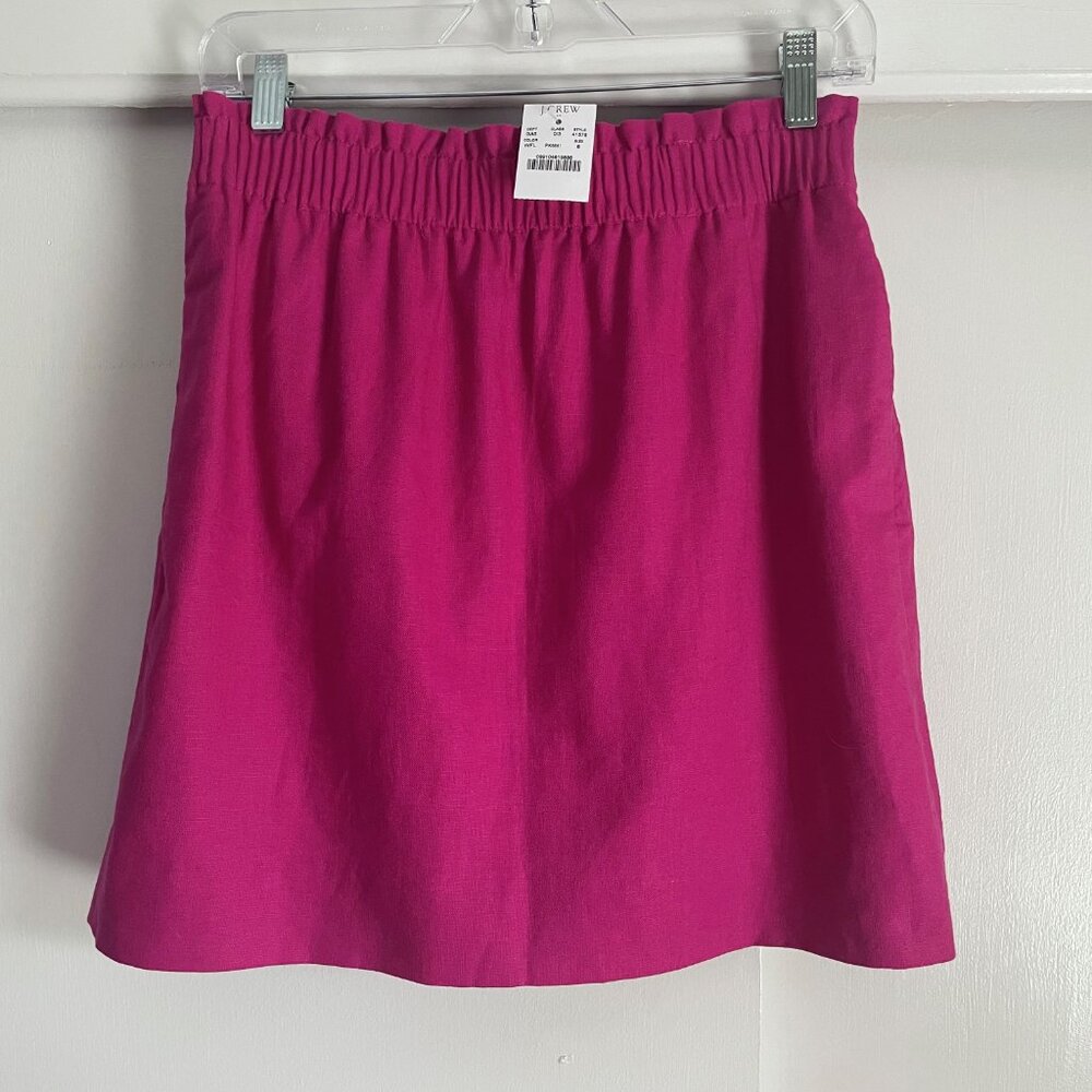 NWT J. Crew Sidewalk City Mini Skirt Size 6 Linen Blend Pink Magenta - Picture 6 of 6